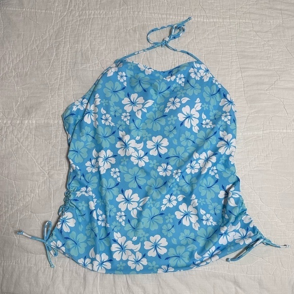 Hibiscus tankinie set blue white new no tag XL floral - Picture 5 of 9